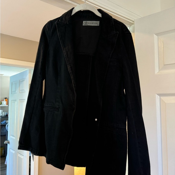 Blue Revival Denim Blazer metal fringe - Picture 5 of 5